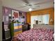 A colorful bedroom featuring eclectic decor and vibrant patterned walls at 2471 Mcmurray Dr, Pahrump, NV 89060
