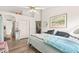 Comfortable main bedroom with closet, light-colored walls, and modern décor at 266 Corvallis Ct, Henderson, NV 89074