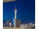 Night view from the property, featuring the iconic Stratosphere Tower and the glittering city lights at 2747 Paradise Rd # 404, Las Vegas, NV 89109