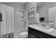Well-maintained bathroom featuring a shower-tub combo and sleek vanity at 3192 Bormida Ave, Henderson, NV 89044