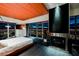 Luxurious main bedroom with a sleek fireplace, city views, and a modern, minimalist design at 4381 W Flamingo Rd # 5708, Las Vegas, NV 89103