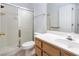 Bathroom features a tiled shower, toilet, and a vanity with ample counter space at 700 Aztec Cir # 12B, Mesquite, NV 89027