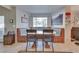 Charming dining nook features a built-in bench, mountain view window, and tile flooring at 788 Rossmore Dr, Las Vegas, NV 89110