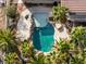 An aerial view of a backyard pool and patio area at 788 Rossmore Dr, Las Vegas, NV 89110