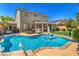 Inviting backyard pool and patio area, perfect for outdoor relaxation and entertaining guests at 10662 Bonchester Hill St, Las Vegas, NV 89141