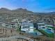 Aerial view of a new home and pool in an upscale neighborhood at 11943 Rockview Point St, Las Vegas, NV 89138