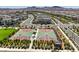 This aerial showcases community amenities like basketball court, and ample parking at 2641 Via Monet, Henderson, NV 89044