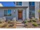 Charming front entrance with stone steps, desert landscaping, and a modern front door at 2641 Via Monet, Henderson, NV 89044