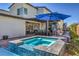 Stunning pool and spa surrounded by a covered patio, offering a luxurious outdoor living and entertaining space at 2641 Via Monet, Henderson, NV 89044