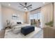 Serene main bedroom with large windows, natural light, and a calming color palette at 350 Robledo St, Las Vegas, NV 89138