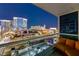 Balcony with great views of the Las Vegas strip at night at 4525 Dean Martin Dr # 1500, Las Vegas, NV 89103