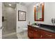 Bathroom featuring walk-in shower and modern vanity at 4525 Dean Martin Dr # 1500, Las Vegas, NV 89103