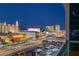 Las Vegas cityscape view from balcony at night at 4525 Dean Martin Dr # 1500, Las Vegas, NV 89103