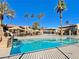 Community pool featuring gazebos and palm trees at 4965 Indian River Dr # 101, Las Vegas, NV 89103