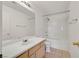 Bathroom featuring vanity, toilet, and shower over tub at 510 Crumpler Pl, Henderson, NV 89052