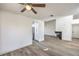 Open living room with wood floors and connects to kitchen area at 5216 Las Cruces Dr, Las Vegas, NV 89130