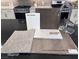 Sample of interior finishes, featuring carpet, vinyl plank, countertops, and cabinet colors at 6616 Bowery St, Las Vegas, NV 89148