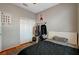 Bedroom with a ceiling fan, closet, and a window that provides natural light at 1209 Padre Serra Ln, Las Vegas, NV 89134