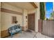 Charming front porch with a bench and decorative security door at 1209 Padre Serra Ln, Las Vegas, NV 89134