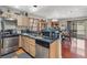 Well-lit kitchen with stainless steel appliances and a view of the backyard at 1939 Dry Falls St, Las Vegas, NV 89142