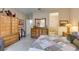 A traditionally styled main bedroom with view to the ensuite bathroom and large closet at 2035 King Mesa Dr, Henderson, NV 89012