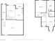 Upstairs floor plan with dimensions showing balcony, attic, bedrooms, and open loft area at 2160 Pueblo Cir, Las Vegas, NV 89169