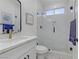 Modern bathroom featuring a glass enclosed shower, sleek fixtures, and contemporary design at 2728 Goldcreek St, Henderson, NV 89052