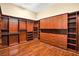 The large closet is custom-built with ample space and hardwood floors at 32 Hunting Horn Dr, Las Vegas, NV 89135