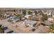 An aerial view of a single-Gathering home featuring a metal roof and large lot at 432 Bonelli Ave, Overton, NV 89040