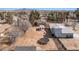 Expansive aerial view of the backyard featuring a trampoline and a covered patio at 432 Bonelli Ave, Overton, NV 89040