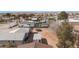 Wide aerial shot of the property, highlighting the large backyard with a trampoline and patio area at 432 Bonelli Ave, Overton, NV 89040