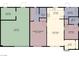 Detailed floor plan showcasing layout of garage, kitchen, bedrooms, bathrooms, and living spaces within the home at 432 Bonelli Ave, Overton, NV 89040