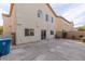 Spacious backyard featuring concrete, gravel, and a brick perimeter wall at 5596 Danforth Ave, Las Vegas, NV 89141