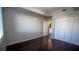 Empty bedroom with closet storage and wood floors at 8255 Las Vegas Blvd # 415, Las Vegas, NV 89123