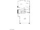 Floorplan of the first floor featuring a 2-bay garage, kitchen, dining room, and living room at 9151 Mount Wilson St, Las Vegas, NV 89113