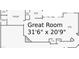 Floorplan of the great room. Its dimensions are displayed as 31'6