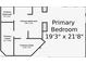 Floorplan view of the main bedroom, showing its dimensions as 19'3