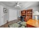 Well-lit office space with a large desk and built-in shelving at 1484 Midnight Cowboy Ct, Las Vegas, NV 89110