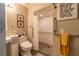 Accessible bathroom featuring a roll-in shower, grab bars and modern fixtures at 229 Drysdale Cir, Henderson, NV 89074