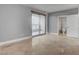 Spacious main bedroom with ensuite bathroom and balcony access at 322 Karen Ave # 201, Las Vegas, NV 89109