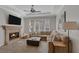 Comfortable living room features a cozy fireplace, plush seating, and large windows at 420 Pinnacle Heights Ln, Las Vegas, NV 89144