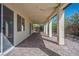 Covered patio area with brick flooring, large support columns, and ceiling fan at , Las Vegas, NV 89131