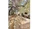 Large backyard featuring a concrete patio, stucco wall and mature trees at 11027 Dornoch Castle St, Las Vegas, NV 89141