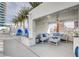 Modern outdoor lounge area features stylish seating, marble accents, and views of the city skyline at 2700 Las Vegas Blvd # 4002, Las Vegas, NV 89109