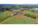 Aerial view of a baseball park featuring multiple fields with well-maintained grass and lights at 271 Francisco St, Henderson, NV 89014