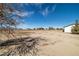 The spacious lot in the back of the home at 3420 Malibou Ave, Pahrump, NV 89048