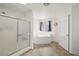 Bright bathroom with shower, garden tub, and window at 3430 Flagstone Ct # 2, Pahrump, NV 89048