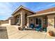 Inviting front porch with comfortable seating and desert-inspired decor at 3430 Flagstone Ct # 2, Pahrump, NV 89048