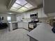 Modern kitchen with stainless steel appliances, white cabinetry, and ample counter space at 3550 Leor Ct, Las Vegas, NV 89121