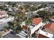 Overhead view of a well-maintained desert property featuring a swimming pool and palm trees at 5102 Tennis Ct, Las Vegas, NV 89120